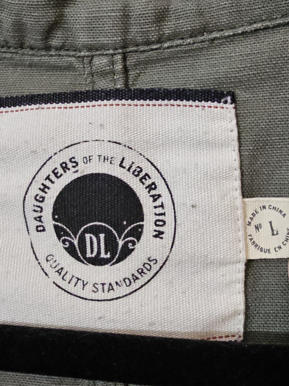 Anthropologie/Daughters Of The Liberation Olive Green Utility Jacket Women Large - Picture 6 of 11